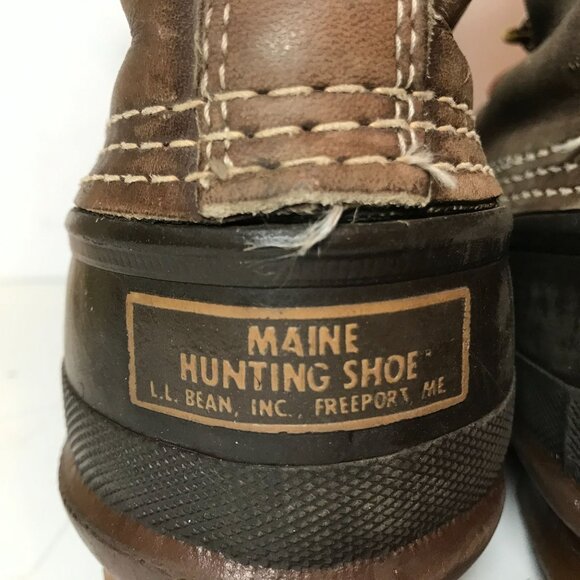 L.L. Bean Maine Hunting Duck Boots Mens 7 Waterproof Leather/Rubber Made In USA - Picture 4 of 12